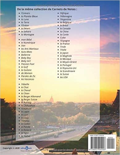 Carnet de Notes - la France: [Gd. Format] : Sommaire + 100 pages lignées et numérotées (French Edition)