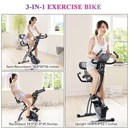 Exercise Bike Stationary Bike Foldable Magnetic Upright Recumbent Portable Fitness Cycle - JOY2ESpree