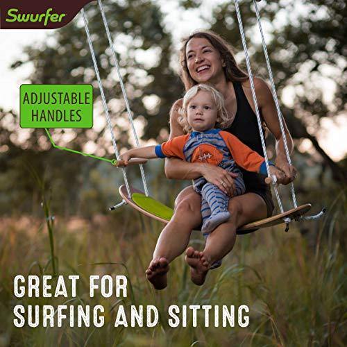 Swurfer - the Original Stand Up Surfing Swing - Curved Maple Wood Board To Easily Surf The Air