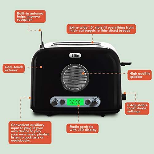 Maxi-Matic ERT-6067 Long Cool Touch 4-Slice Toaster Extra Wide 1.25" Slots for Bagels Waffles, 2, White - JOY2ESpree