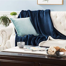 
                        
                          Load image into Gallery viewer, Bedsure Sherpa Fleece Blanket Throw Size Navy Lightweight Super Soft Cozy Luxury Bed Blanket Microfiber
                        
                      
