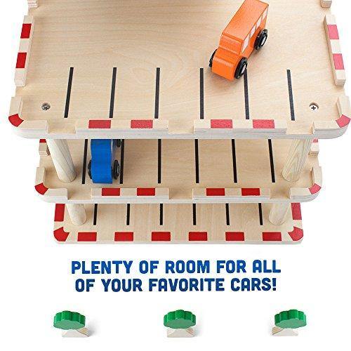 Imagination Generation Downtown Deluxe Wooden Parking Garage Ramp & Service Station Playset with Elevator
