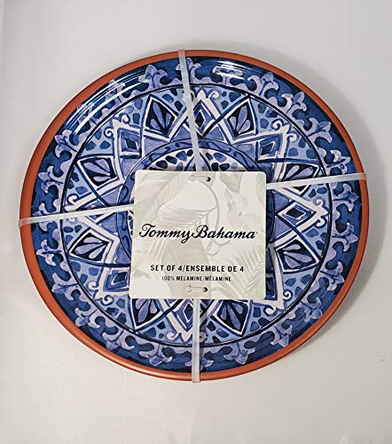 Tommy Bahama Tuscan Medallion Dinner Plates Set of Four Dishwasher Safe Shatterproof Kitchen Indoor Outdoor 10.5" Plates