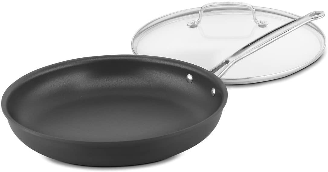 Cuisinart 622-30G Chef's Classic Nonstick Hard-Anodized 12-Inch Skillet with Glass Cover, Black - JOY2ESpree