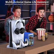 
                        
                          Load image into Gallery viewer, BEBONCOOL Vertical Stand with Cooling Fan for PS5 and Dual Controller Charger Station for Playstation 5 PS5 Console - JOY2ESpree
                        
                      