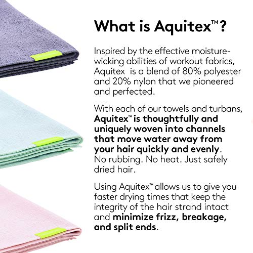 AQUIS - Original Long Hair Towel, Ultra Absorbent & Fast Drying Microfiber Towel for Longer Hair, Dark Grey, Long (19 x 44 Inches)