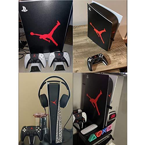 PS5 Console and Controller Skin Vinyl Sticker Decal Cover for PlayStation 5 Console and Controllers, Disk Edition -Jordan Black Cement - JOY2ESpree