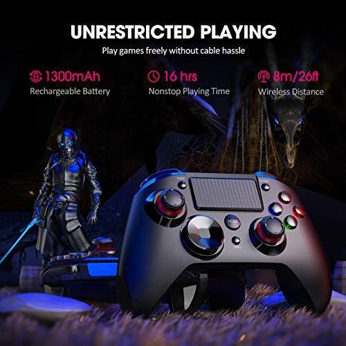PS4 Controller Wireless, PICTEK 1300mAh Rechargeable Battery Wireless Controller - JOY2ESpree