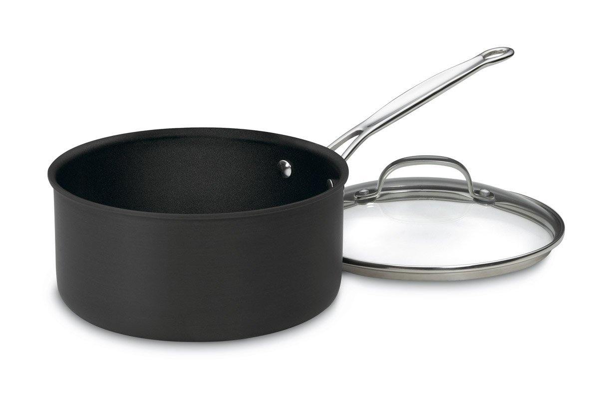 Cuisinart Chef's Classic Nonstick Hard-Anodized 3-Quart Saucepan with Lid,Black - JOY2ESpree