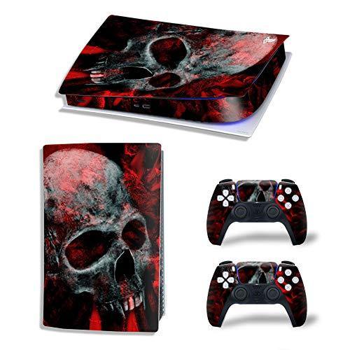 PS5 Skin Stickers Decal Full Body Vinyl Cover for Playstation 5 Console and Controllers (Digital Edition, Blood Skull) - JOY2ESpree