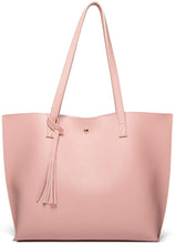 
                        
                          將圖片載入圖庫檢視器 Women's Soft Faux Leather Tote Shoulder Bag from Dreubea, Big Capacity Tassel Handbag
                        
                      