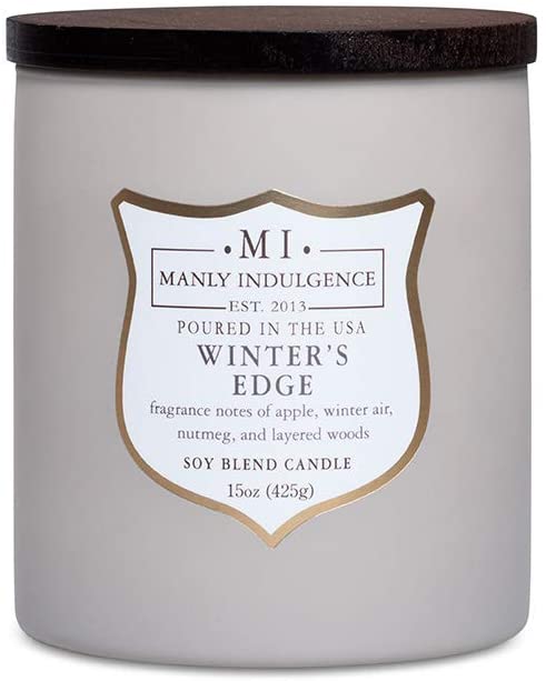 Manly Indulgence Sea Salt & Ginger Scented Jar Candle, 15 Oz, White