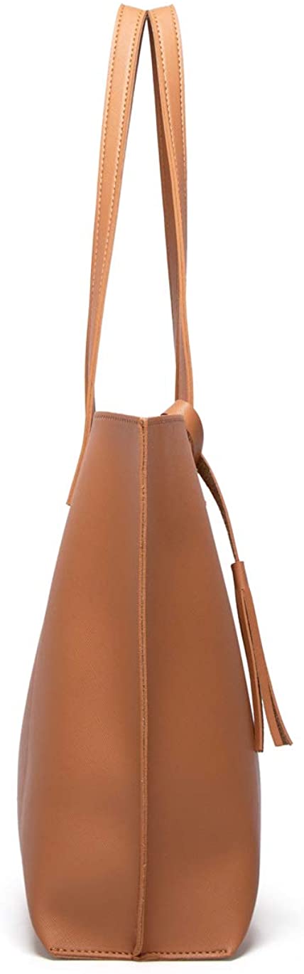 Women's Soft Faux Leather Tote Shoulder Bag from Dreubea, Big Capacity Tassel Handbag