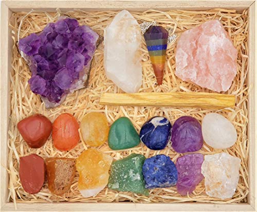 ZATNY Deluxe Healing Crystals in Wooden Box