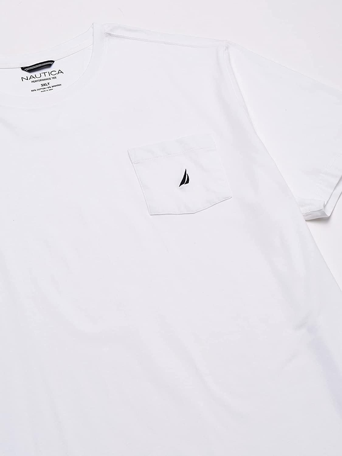 Nautica Men's Solid Crew Neck Short-Sleeve Pocket T-Shirt - JOY2ESpree