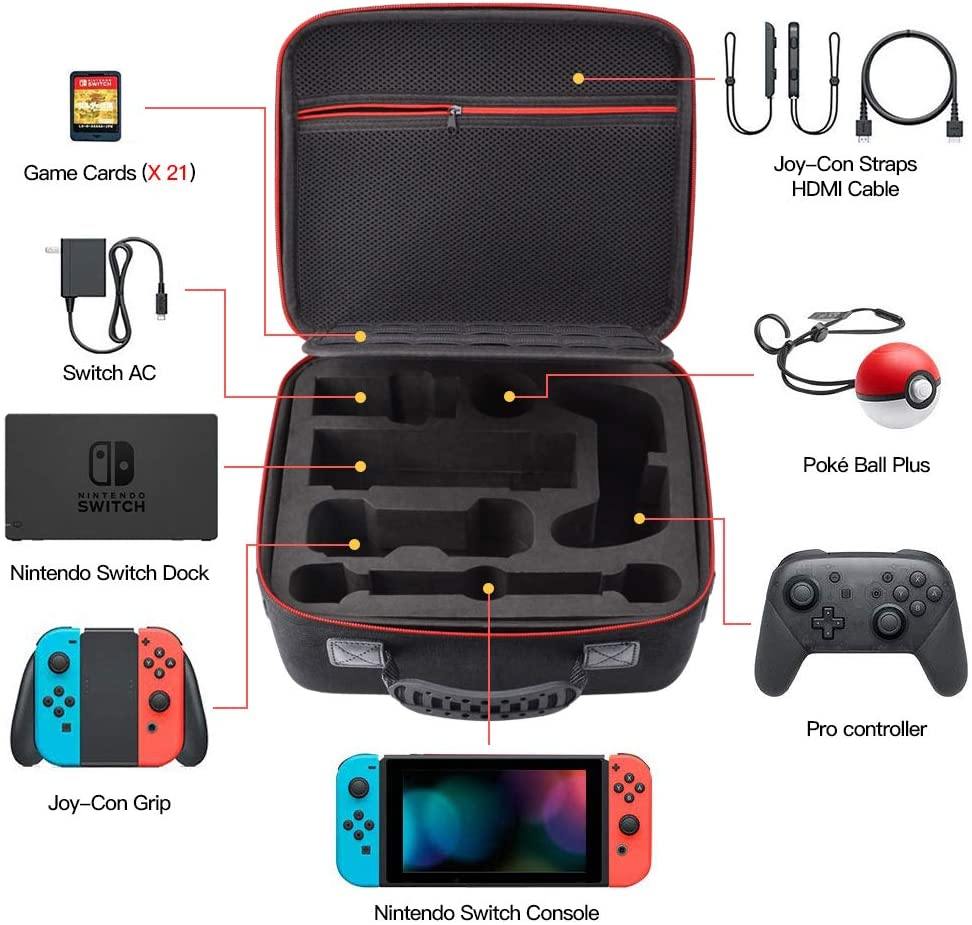 Retear Travel Carry Case for Nintendo Switch Game Portable Hard Shell Protective Storage Accessories Bag - JOY2ESpree