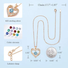 
                        
                          Cargar imagen en el visor de la galería, CDE Forever Love Heart Women Necklace 925 Sterling Silver Rose Gold Plated Birthstone Pendant Necklaces for Women - JOY2ESpree
                        
                      