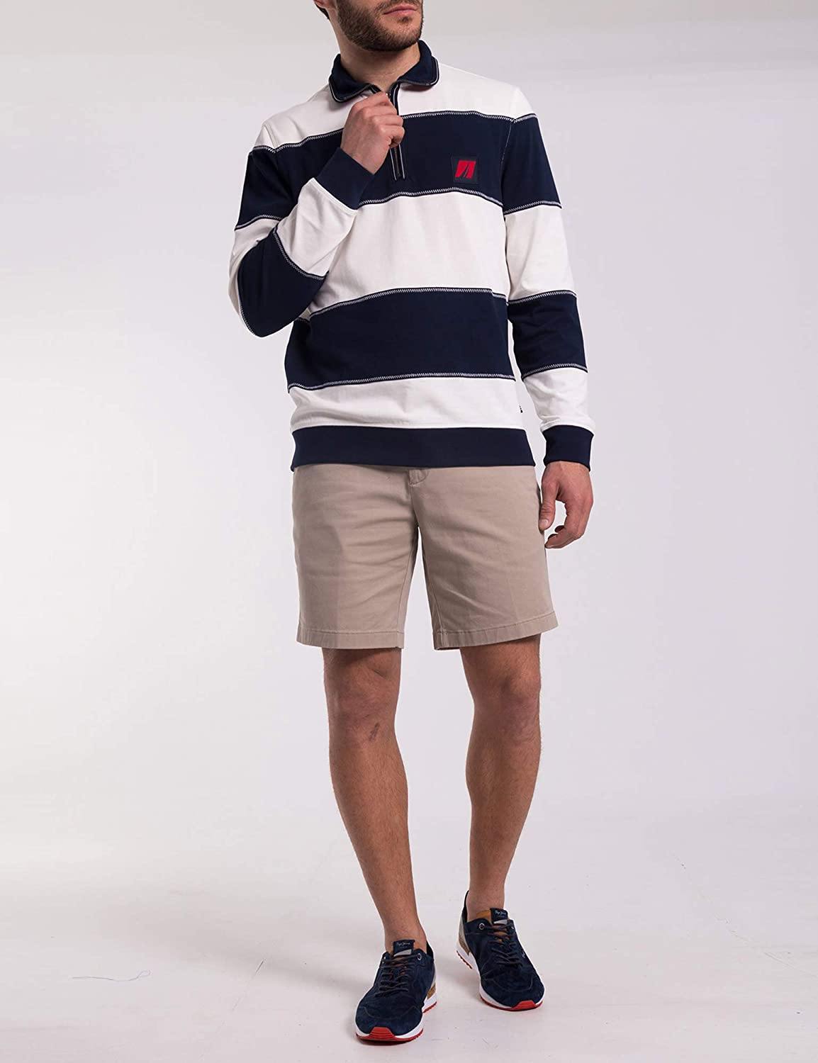Nautica Men's Classic Fit Flat Front Stretch Solid Chino Deck Short - JOY2ESpree
