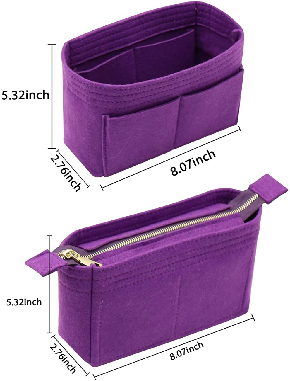 LEXSION Organizer,Bag Organizer,Insert purse organizer with 2 packs in one set fit LV NeoNoe Noé Series perfectly
