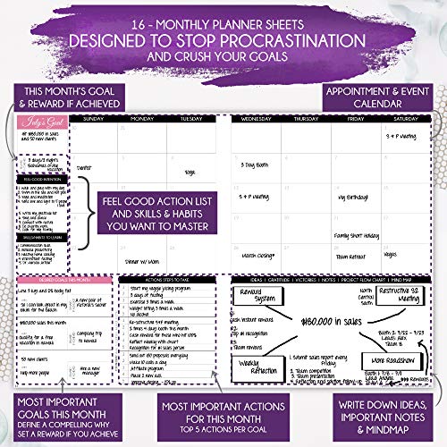 Law of Attraction Planner - Undated Deluxe Weekly, Monthly Planner