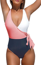 
                        
                          画像をギャラリービューアに読み込む, CUPSHE Women's One Piece Swimsuit Knotted Color Block Bathing Suit
                        
                      