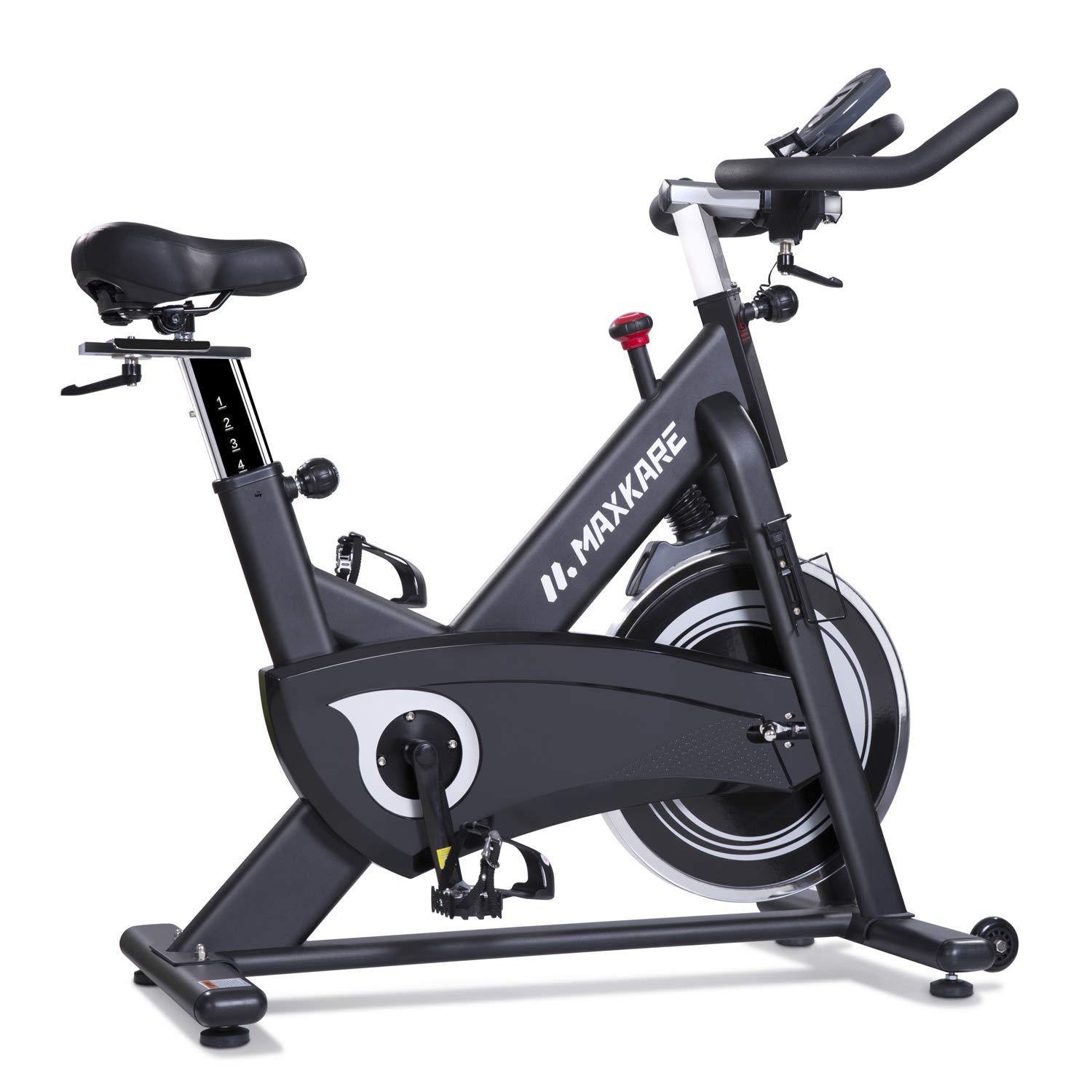 MaxKare Magnetic Exercise Bikes Stationary Belt Drive Indoor Cycling Bike with High Weight Capacity Adjustable Magnetic Resistance w/LCD Monitor - JOY2ESpree
