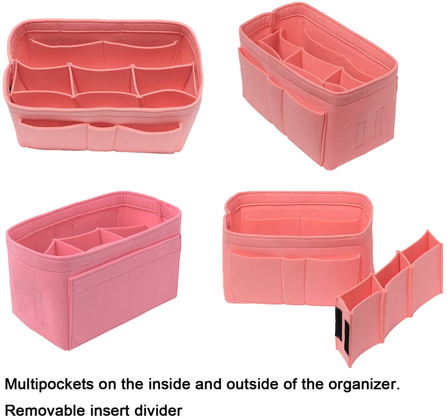 Purse Bag Organizer Insert with Lots of Different Size Spaces Divider Shaper for Speedy Shoulder Hobo Bag Keep Stuff Organized