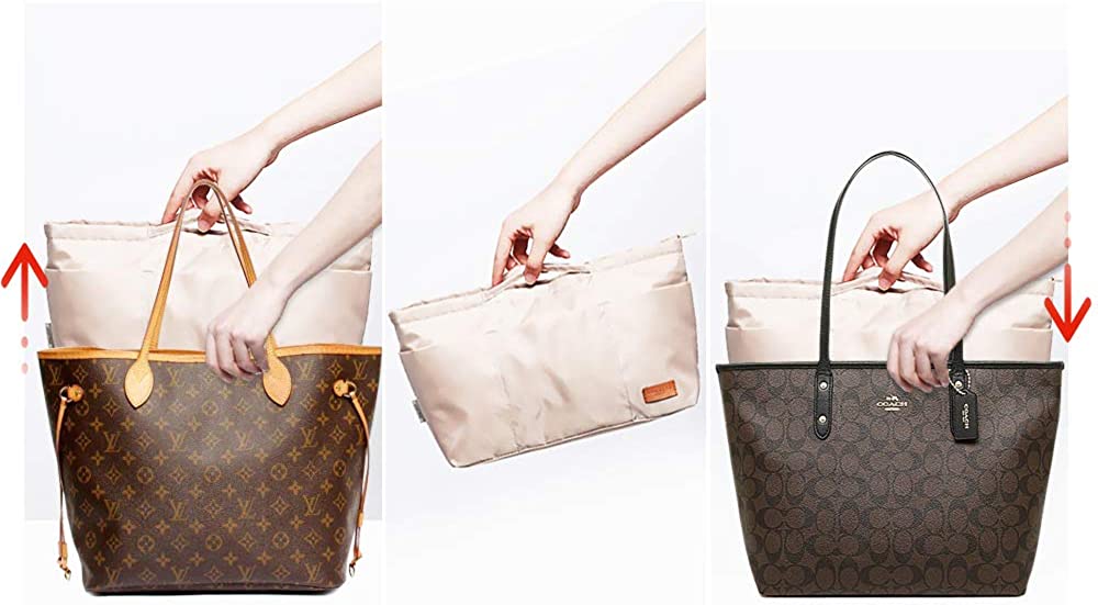 iN. Purse Organizer Insert with zipper Nylon fabric for women Handbags & Totebag
