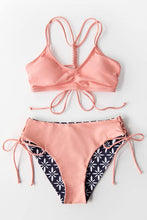 
                        
                          Load image into Gallery viewer, CUPSHE Women's Back Braided Straps Reversible Bottom Strappy Lace Up Bikini Sets
                        
                      