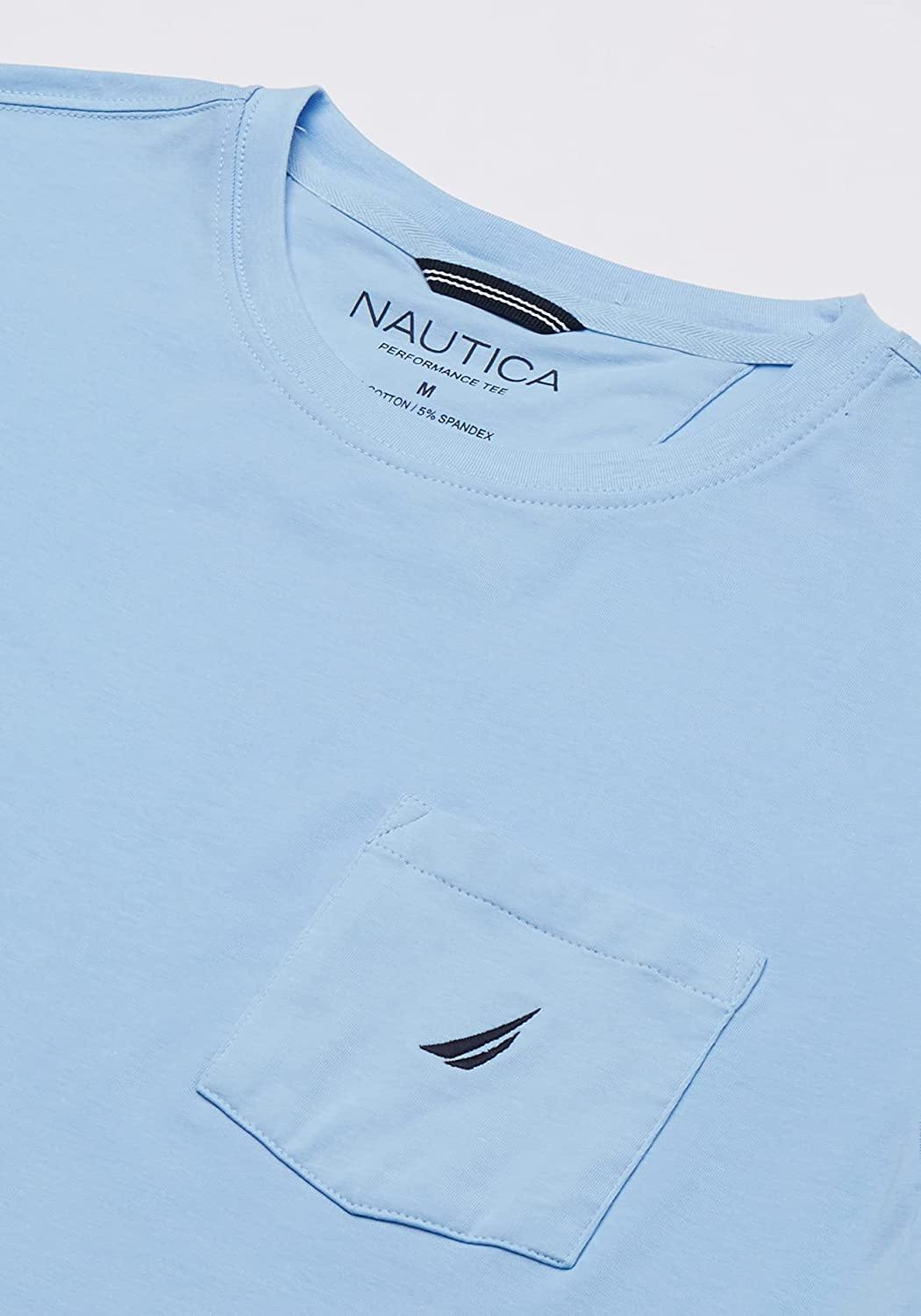 Nautica Men's Solid Crew Neck Short-Sleeve Pocket T-Shirt - JOY2ESpree