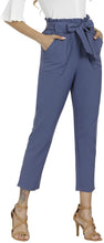 
                        
                          Load image into Gallery viewer, Freeprance Women's Pants Casual Trouser Paper Bag Pants Elastic Waist Slim Pockets
                        
                      