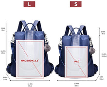 
                        
                          Load image into Gallery viewer, Women Backpack Purse Waterproof Nylon Anti-theft Rucksack Lightweight Shoulder Bag
                        
                      