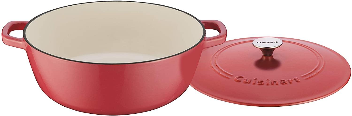 Cuisinart Cast Iron Casserole, Terracotta Orange, 5.5 Quart - JOY2ESpree
