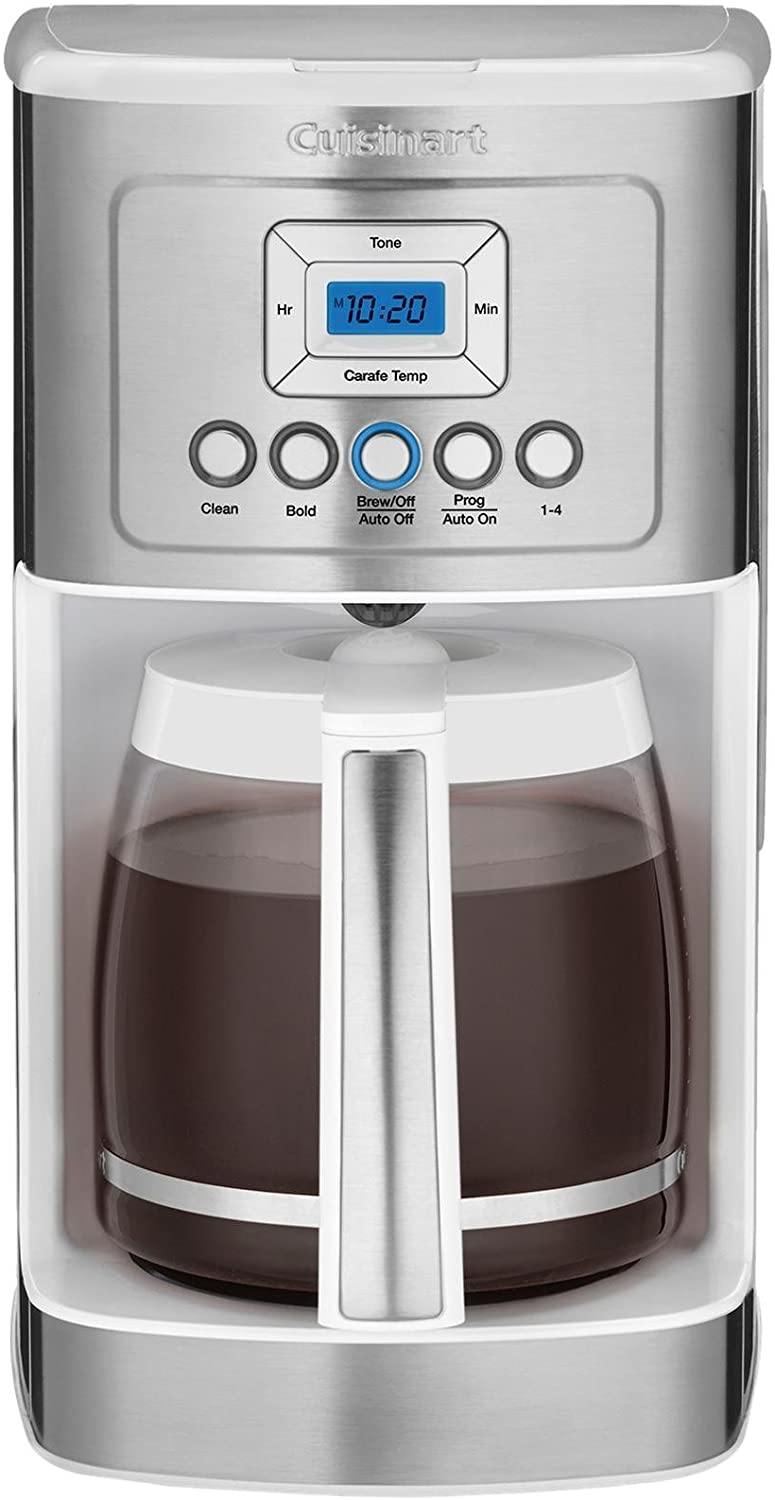 Cuisinart DCC-3200W Perfectemp Coffee Maker, 14 Cup Progammable Coffeemaker with Glass Carafe, White - JOY2ESpree