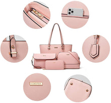 
                        
                          Load image into Gallery viewer, Women Fashion Handbags Wallet Tote Bag Shoulder Bag Top Handle Satchel Purse Set 4pcs
                        
                      