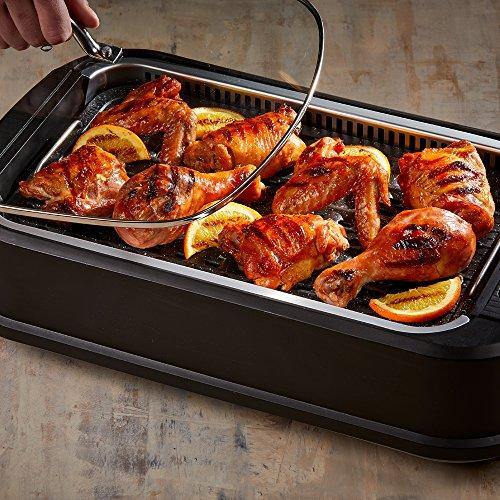 Power XL Smokeless Electric Indoor Removable Grill and Griddle Plates, Nonstick Cooking Surfaces, Glass Lid, 1500 Watt, 21X 15.4X 8.1, black - JOY2ESpree