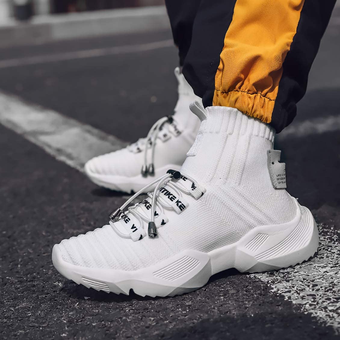 Women's Walking Shoes Running Shoes Socks Platform Fashion Mesh Sneakers Air Cushion Athletic Gym Casual Loafers Dance Hip-hop Shoes