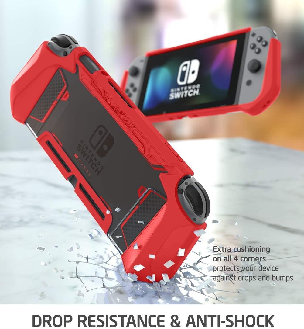 Mumba Dockable Case Compatible for Nintendo Switch, [Blade Series] TPU Grip Protective Cover Case with Ergonomic Design and Comfort Grip (Clear) - JOY2ESpree