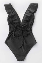 
                        
                          Muat gambar ke penampil Galeri, CUPSHE Women's V Neck One Piece Swimsuit Ruffled Lace Up Monokini
                        
                      