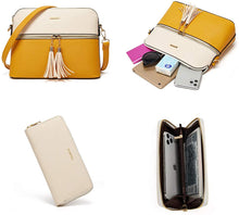 
                        
                          Load image into Gallery viewer, Women Fashion Handbags Wallet Tote Bag Shoulder Bag Top Handle Satchel Purse Set 4pcs
                        
                      