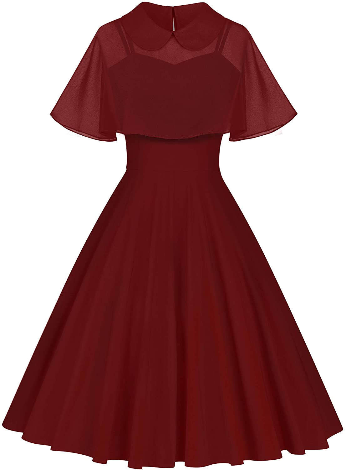 GownTown Women's 1950s Cloak Two-Piece Cocktail Dress