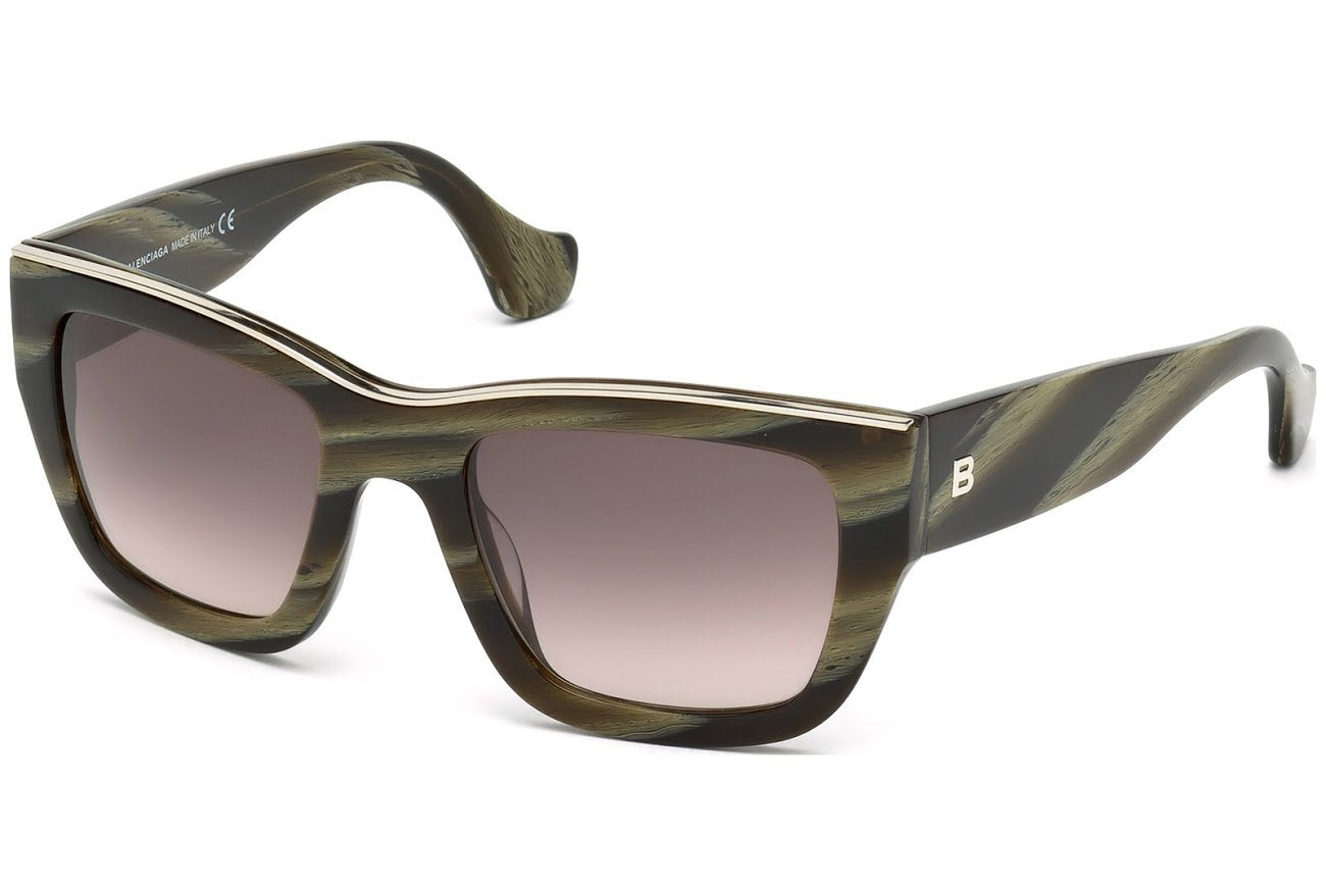 Sunglasses Balenciaga BA 59 BA0059 61Z green horn / gradient or mirror violet