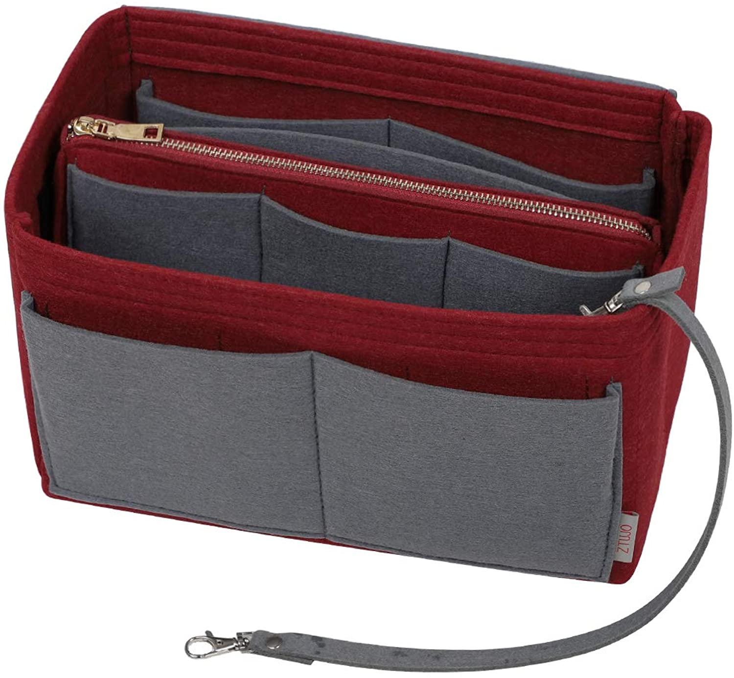 Purse Organizer Insert, Felt Bag organizer with zipper, Handbag & Tote Shaper, For Speedy Neverfull Tote, 5 Sizes