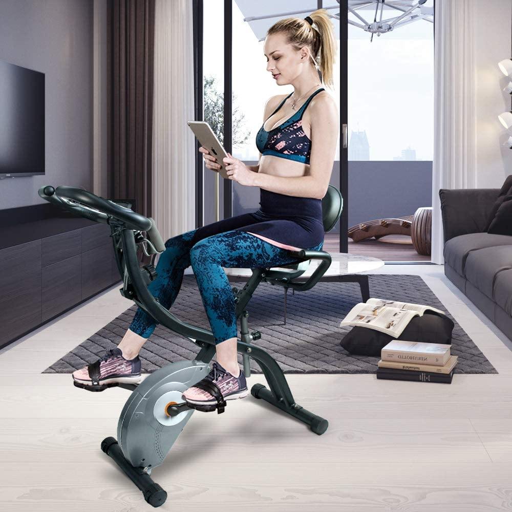 ATIVAFIT Indoor Cycling Bike Folding Magnetic Upright Bike Stationary Bike Recumbent Exercise Bike - JOY2ESpree