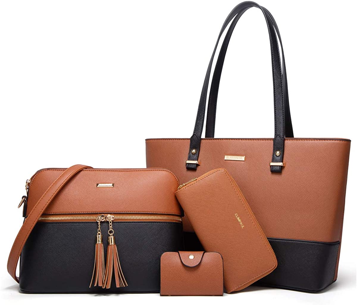 Women Fashion Handbags Wallet Tote Bag Shoulder Bag Top Handle Satchel Purse Set 4pcs