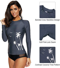 
                        
                          將圖片載入圖庫檢視器 CharmLeaks Women's Long Sleeve Rashguard UPF 50 Sun Protection Swimsuit Top Striped Swim Shirts
                        
                      