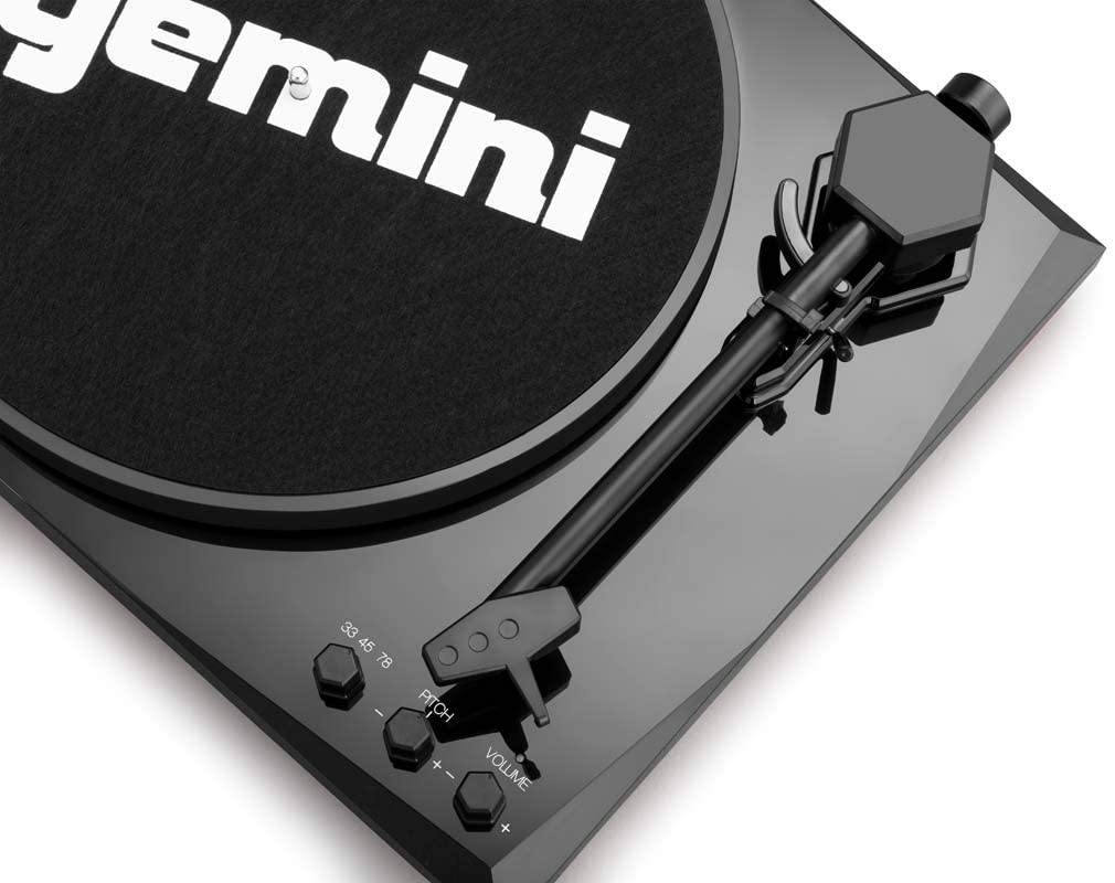 Gemini Sound TT-900 Series Stereo Belt Drive Turntable Sound System Set, 3 Speed Vinyl Record Bluetooth Player with Dual 50W Watts Speakers, Black/Red - JOY2ESpree