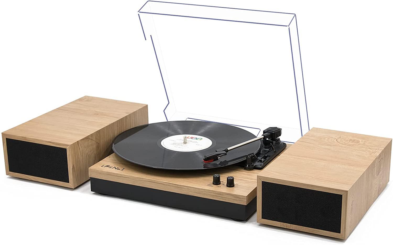 LP&No.1 Retro Bluetooth Record Player with Stereo External Speakers - JOY2ESpree