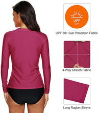 
                        
                          將圖片載入圖庫檢視器 CharmLeaks Women's Long Sleeve Rashguard UPF 50 Sun Protection Swimsuit Top Striped Swim Shirts
                        
                      