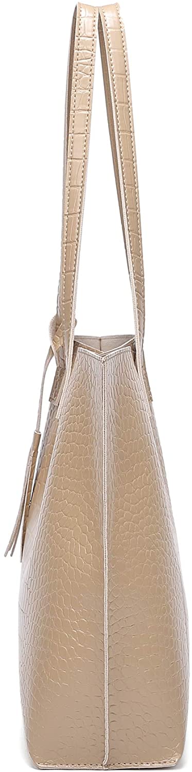 Women's Soft Faux Leather Tote Shoulder Bag from Dreubea, Big Capacity Tassel Handbag